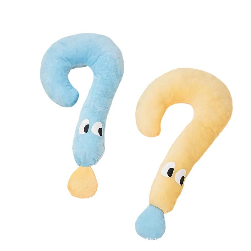 Plush Ergonomic Question-Mark Travel Neck Pillow Bowlift