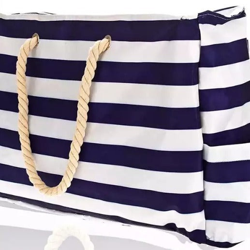 Large beach bag with nautical stripe pattern Bowlift