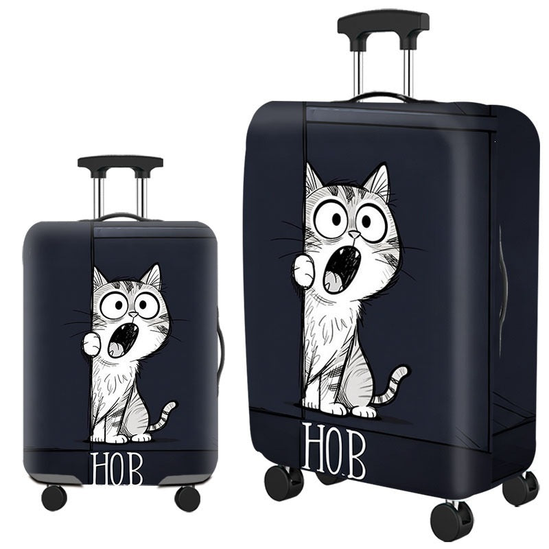 Artistic Cat-Themed Hard Shell Suitcase Bowlift