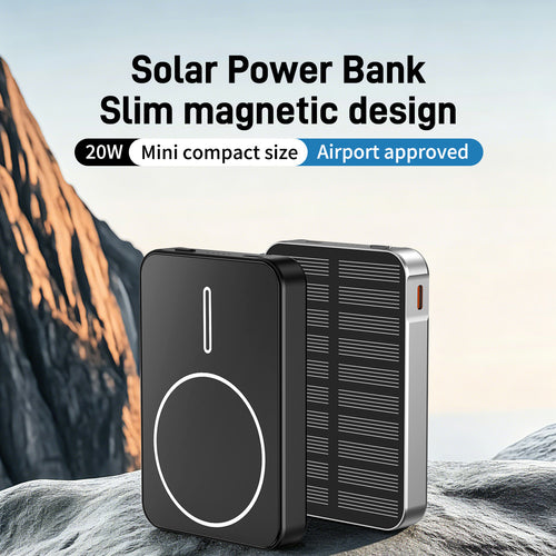 Solar-powered power bank with fast charging function and LED light Bowlift