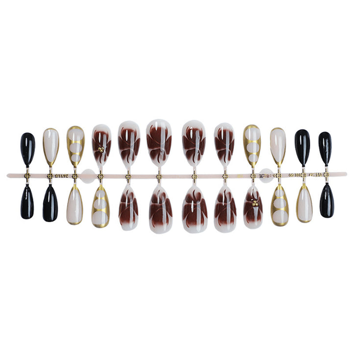 Art nail set with creative geometric accents Bowlift