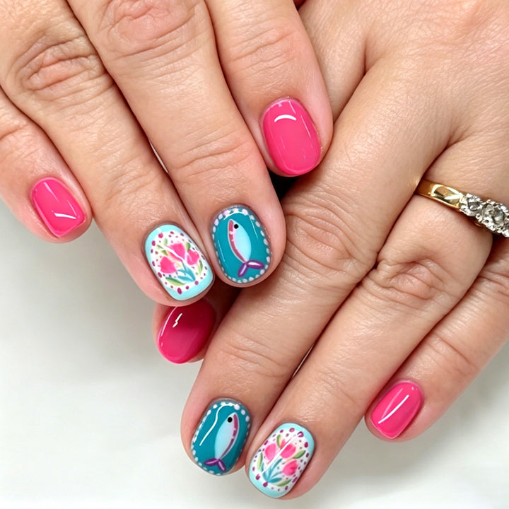 Artistic Floral Nail Art Bowlift