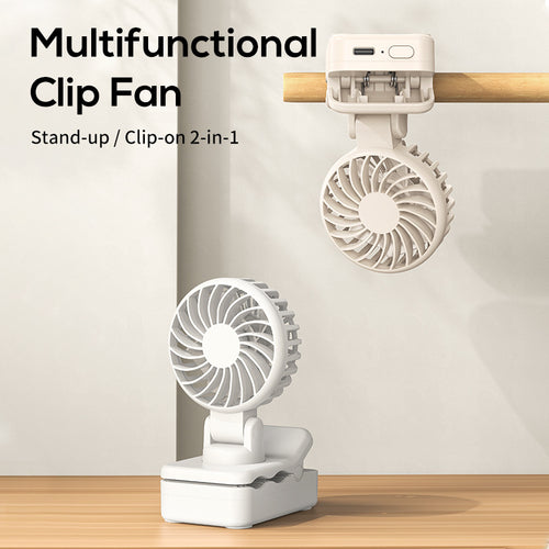 Unisex Mini Adjustable Rechargeable Clip-On Fan Bowlift
