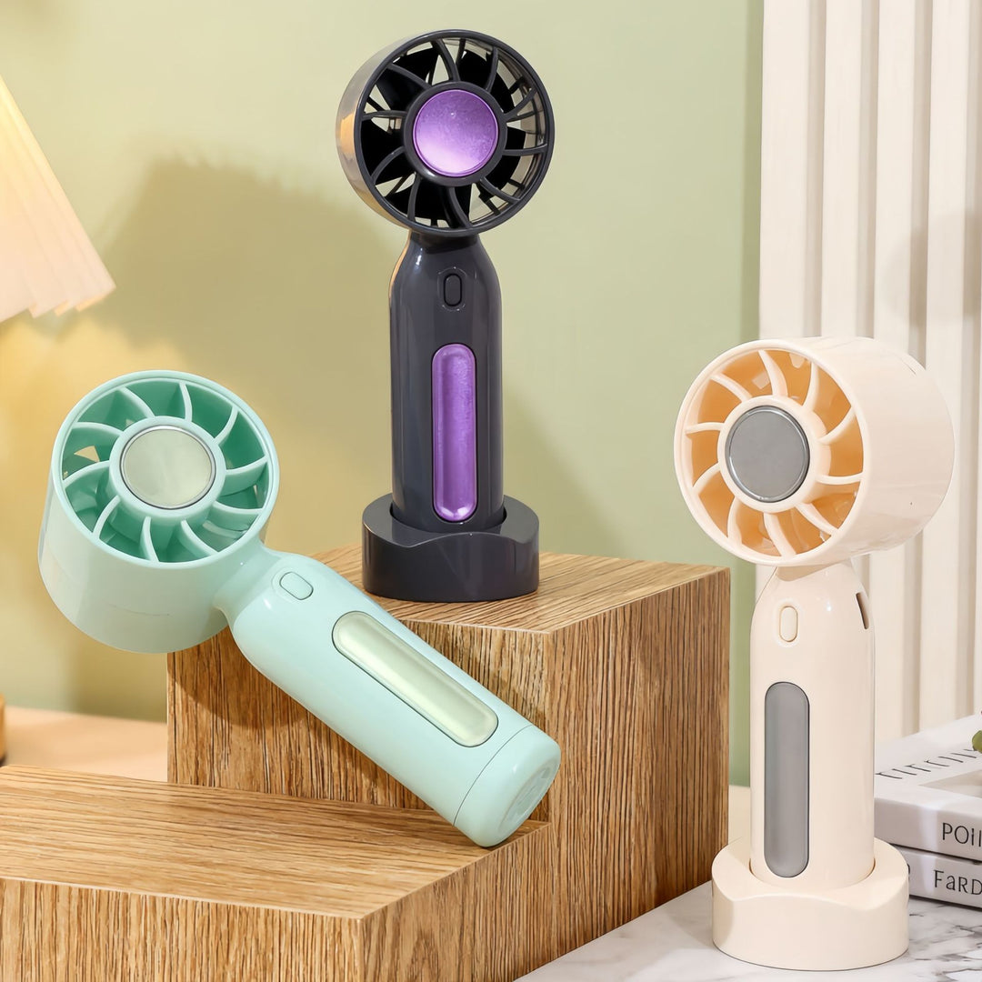 Ladies portable handheld fan with USB charging port and ergonomic design Bowlift
