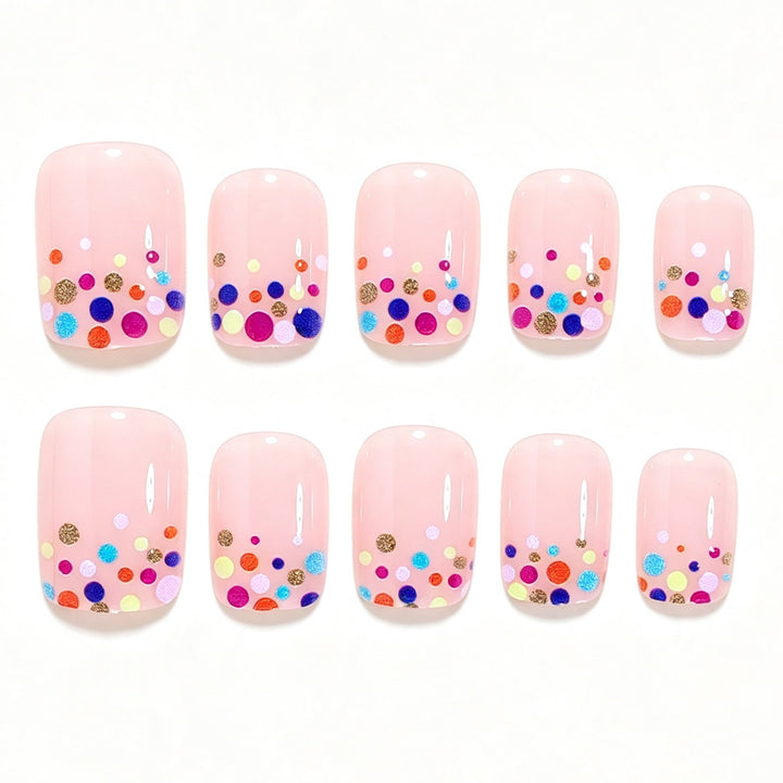 Decorative Dot Pattern Press-On Nail Art Bowlift