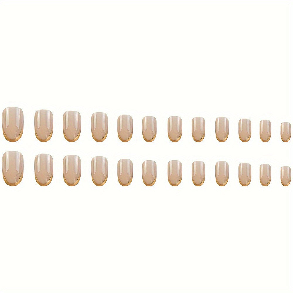 Artificial nails with elegant gold French tip Bowlift