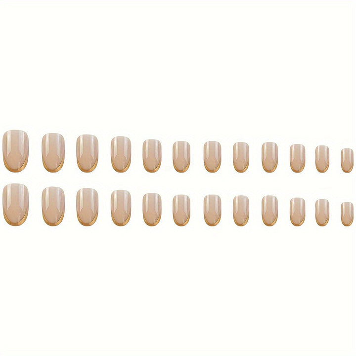 Artificial nails with elegant gold French tip Bowlift
