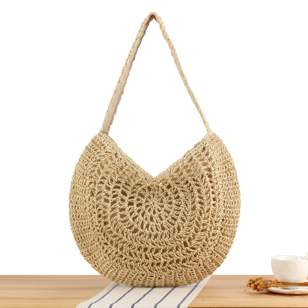 Hand-knotted tote bag with intricate wave pattern Bowlift