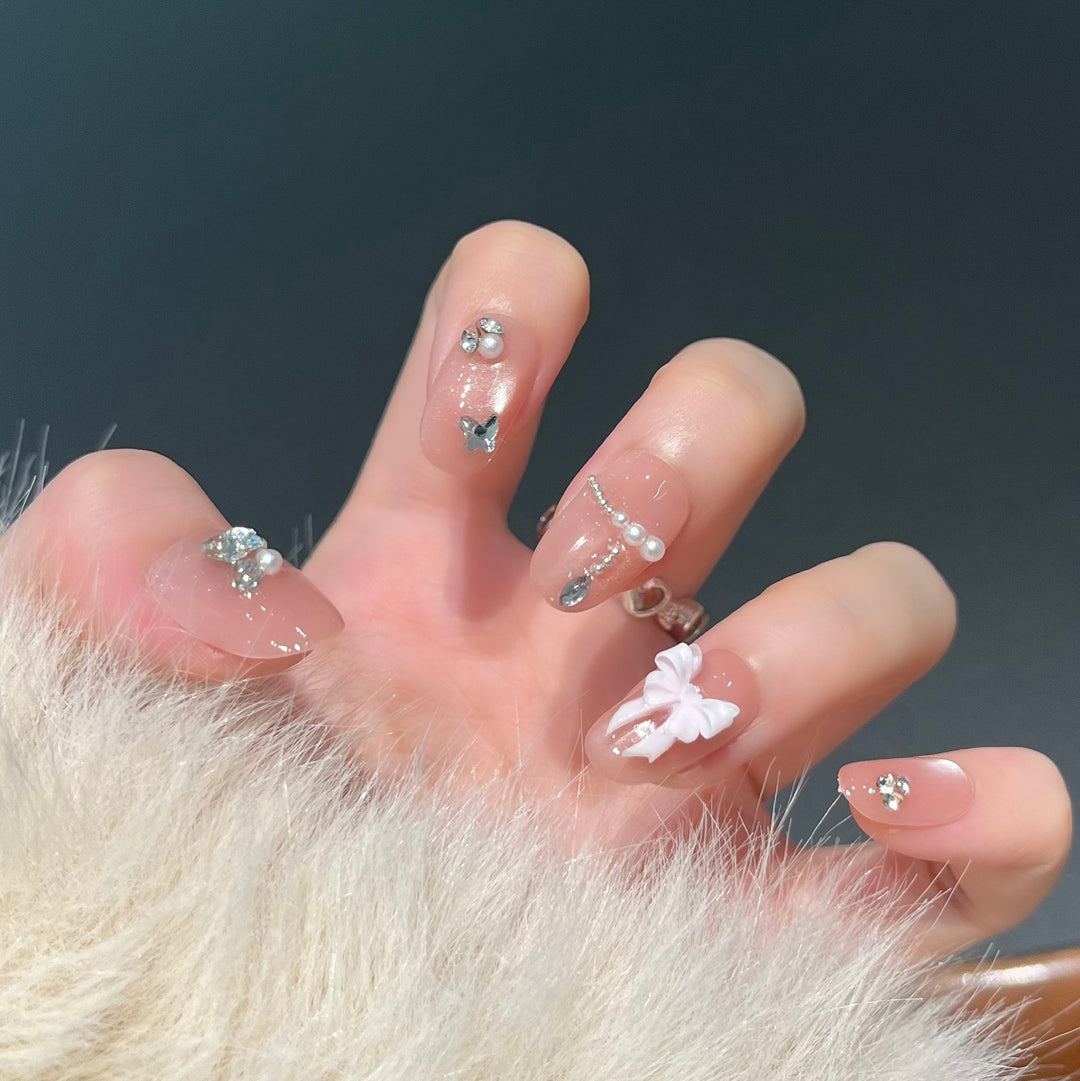 Decorative Rhinestone Nail Art Extensions Bowlift