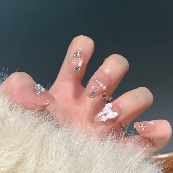 Decorative Rhinestone Nail Art Extensions Bowlift