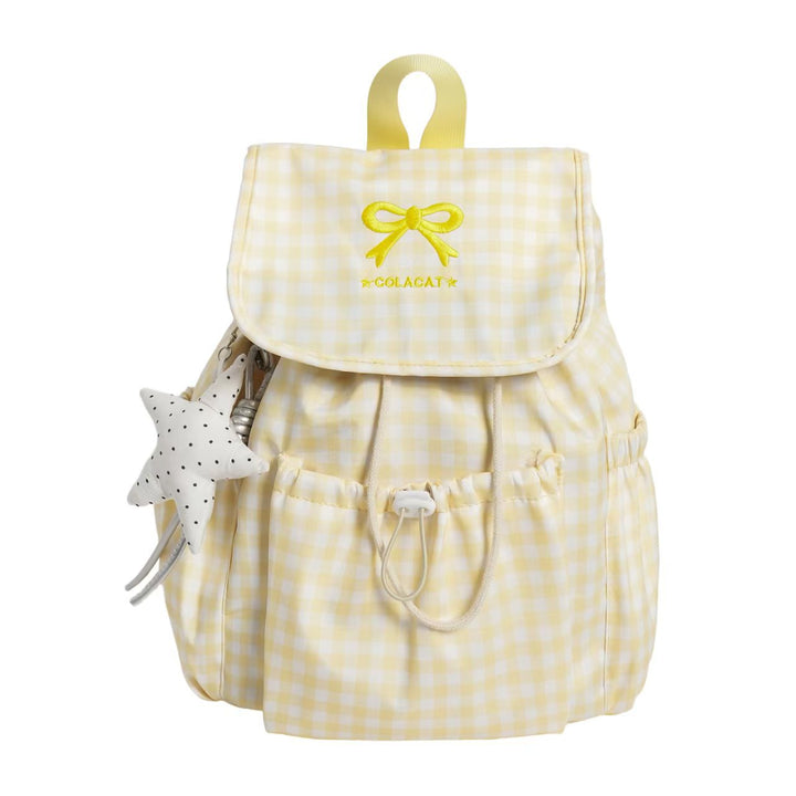 Cute Gingham Print Backpack Bowlift