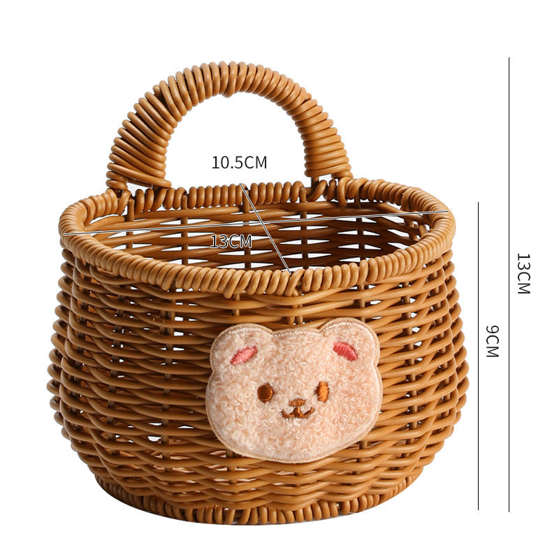 Handwoven Storage Basket with Ergonomic Handle Bowlift