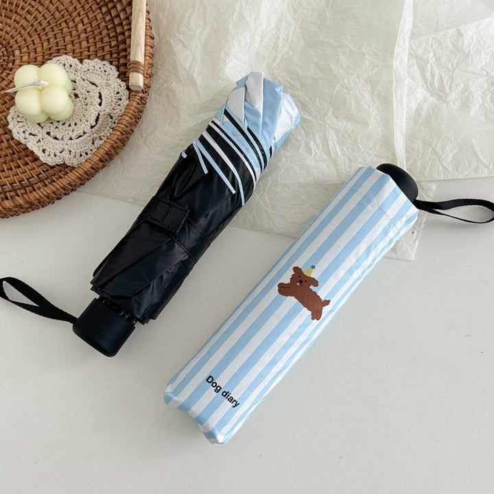 Women's Folding Umbrella with Playful Elephant Design Bowlift