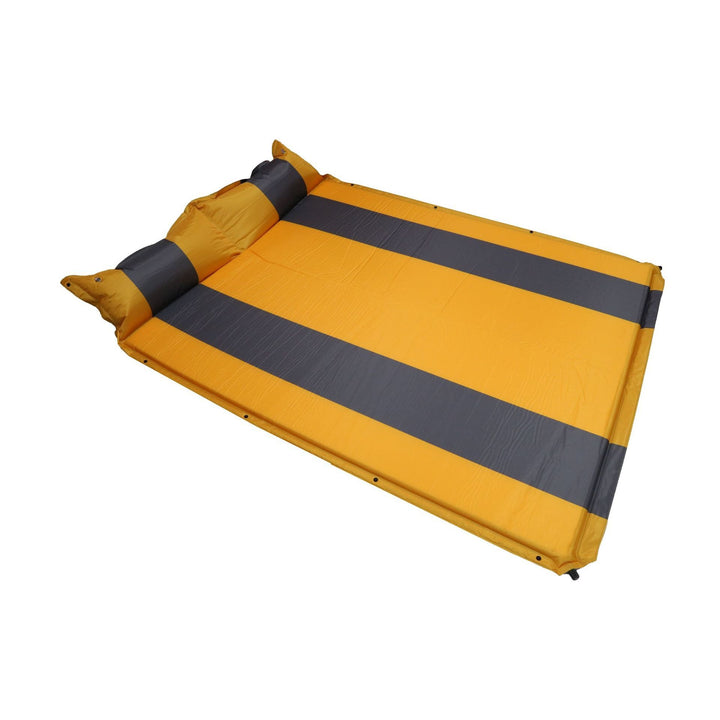 insulated self-inflating double camping mattress with integrated pillow Bowlift