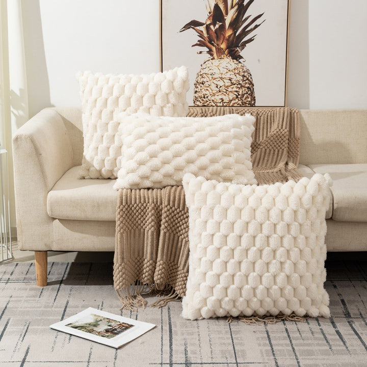 Plush Honeycomb Textured Throw Pillow Cover Set Bowlift