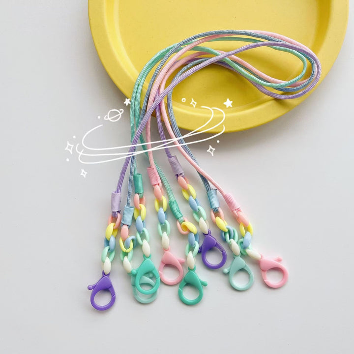 Glasses holder chain with Colorful beads and sturdy clips Bowlift