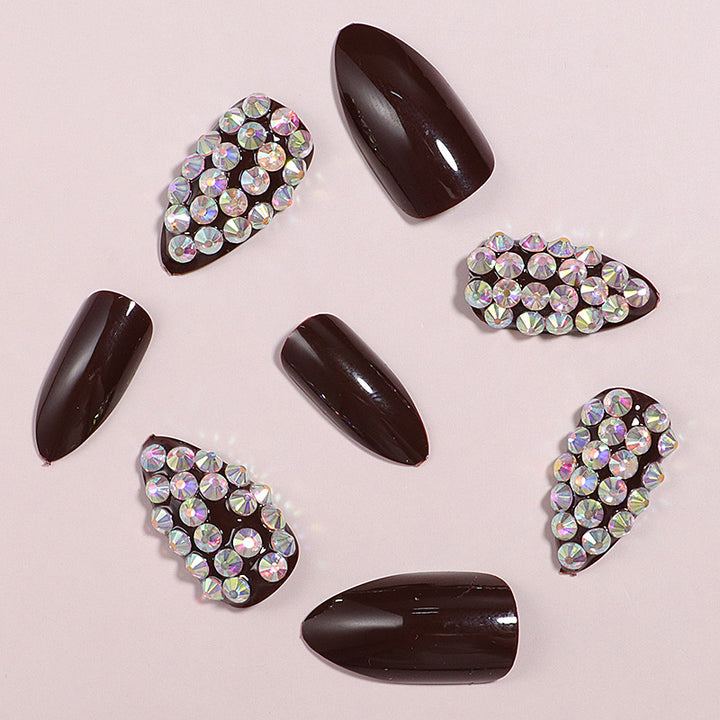 Decorative Rhinestone-Accent Press-On Nails Bowlift