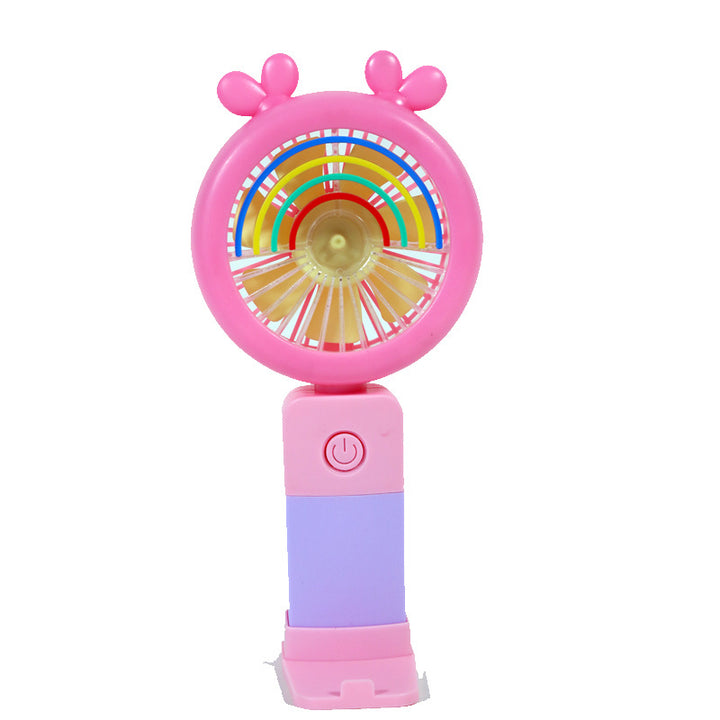 Unisex Portable Hand Fan with Colorful LED Light Effects Bowlift