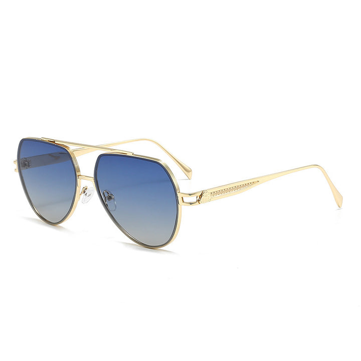 Women's designer sunglasses in a stylish, curved metal frame Bowlift