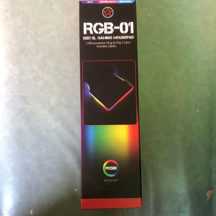 Extra Large RGB Backlit Gaming Mouse Pad with Microfiber Surface and Braided USB Cable Bowlift