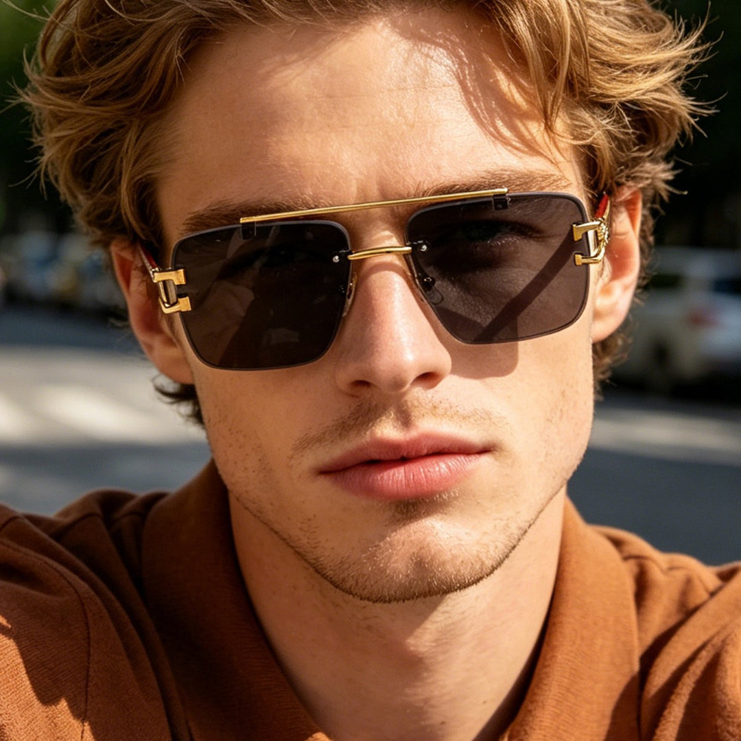 Women's stylish square sunglasses with luxurious metal frame Bowlift