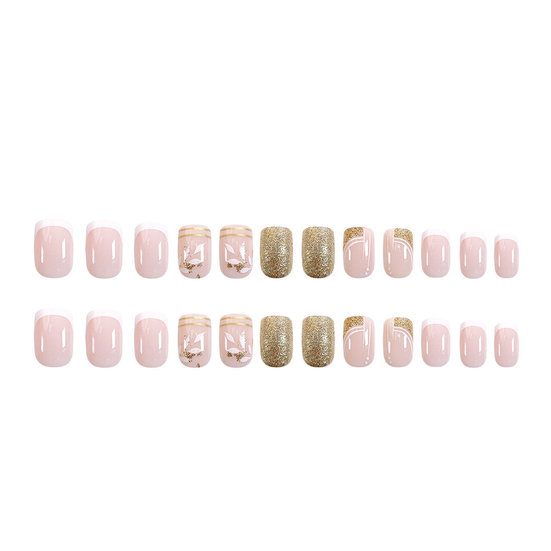 Elegant and creative artificial nails with gold accents Bowlift