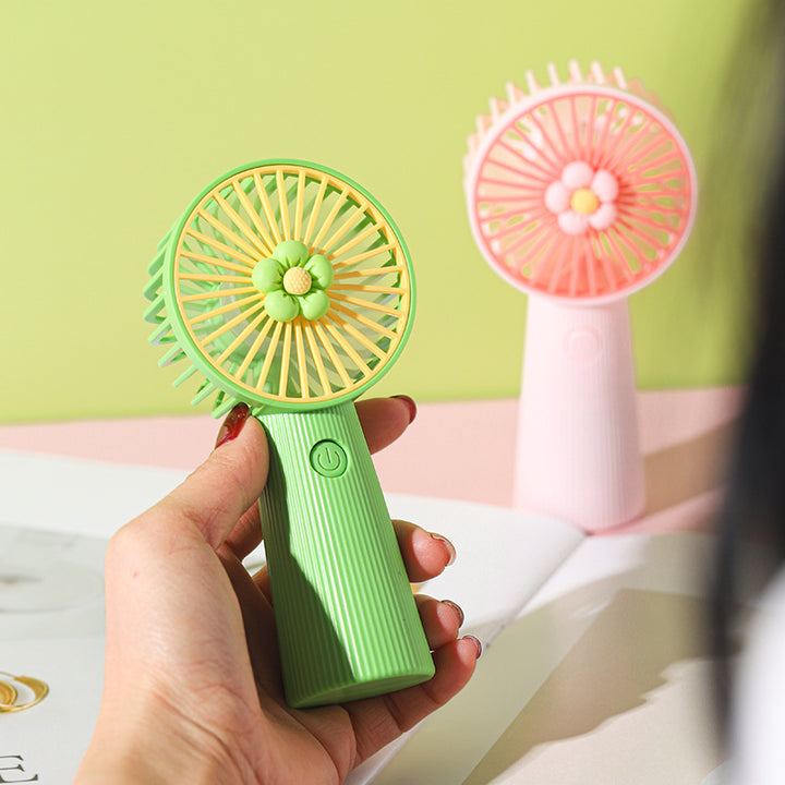 Women's Portable Mini Hand Fan with Creative Flower Design Bowlift
