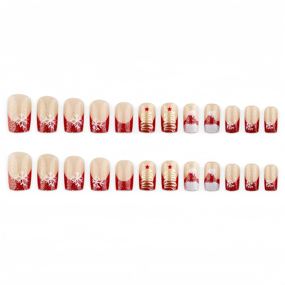 Artificial nails with festive Christmas design Bowlift