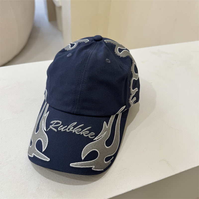 Men's Graphic Flame-Embroidered Baseball Cap Bowlift