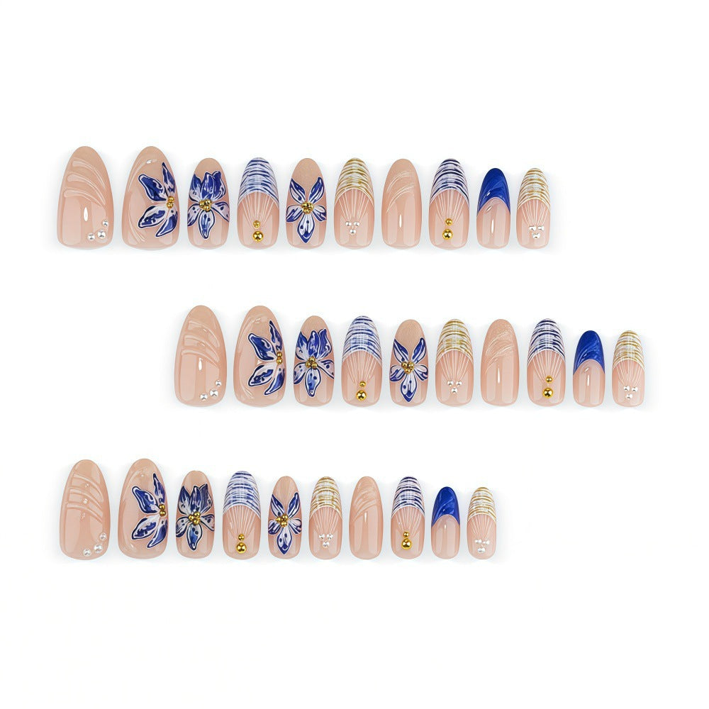 Elegant Nail Art Set with Floral Applications Bowlift