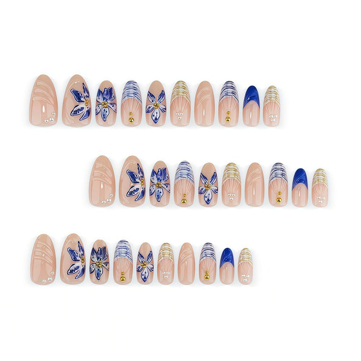 Elegant Nail Art Set with Floral Applications Bowlift