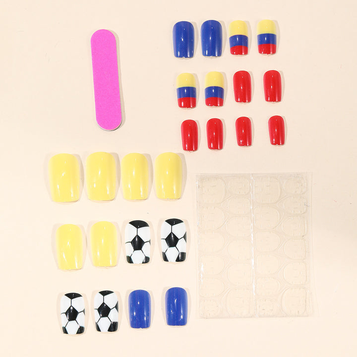 Soccer-Themed Acrylic Nail Art Set Bowlift