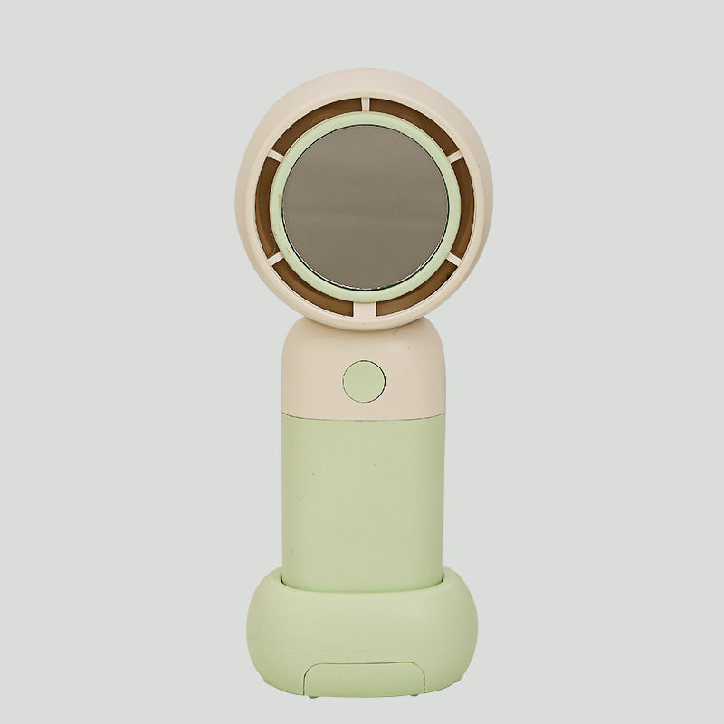 Women Portable Handheld Fan with Mirror Bowlift