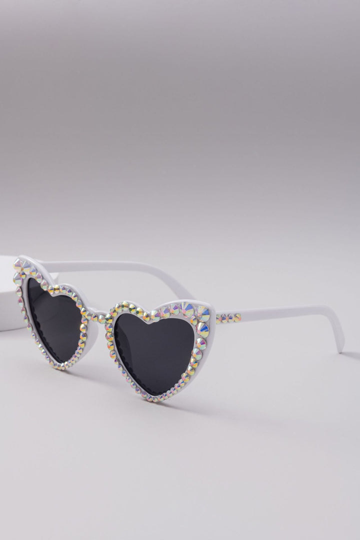 Women's Heart-Shaped Sparkle Sunglasses Bowlift