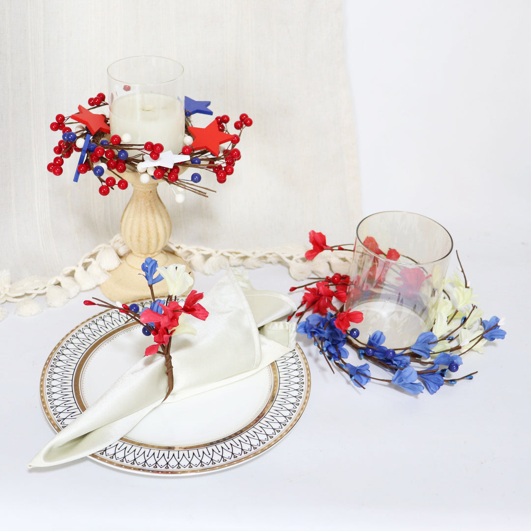 Unisex handmade flower crown for wall and door made of artificial flowers on a wicker base Bowlift