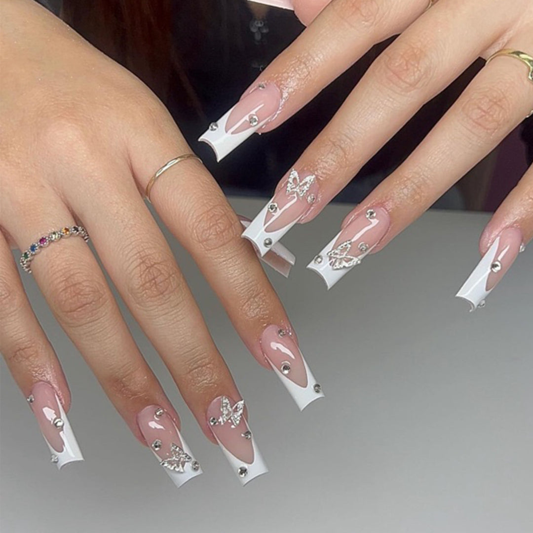 Elegant Stiletto Acrylic Nail Art Extensions Bowlift