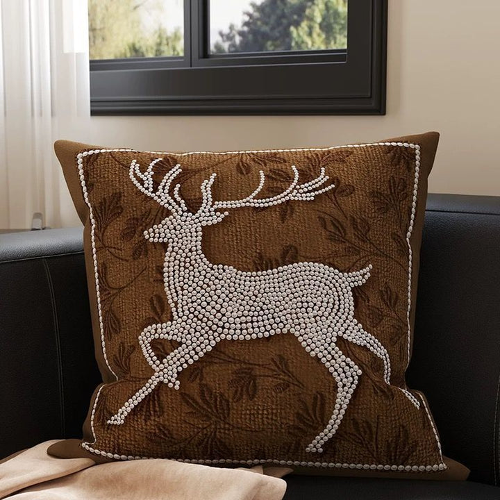 Artistic Floral Embroidered Throw Pillow