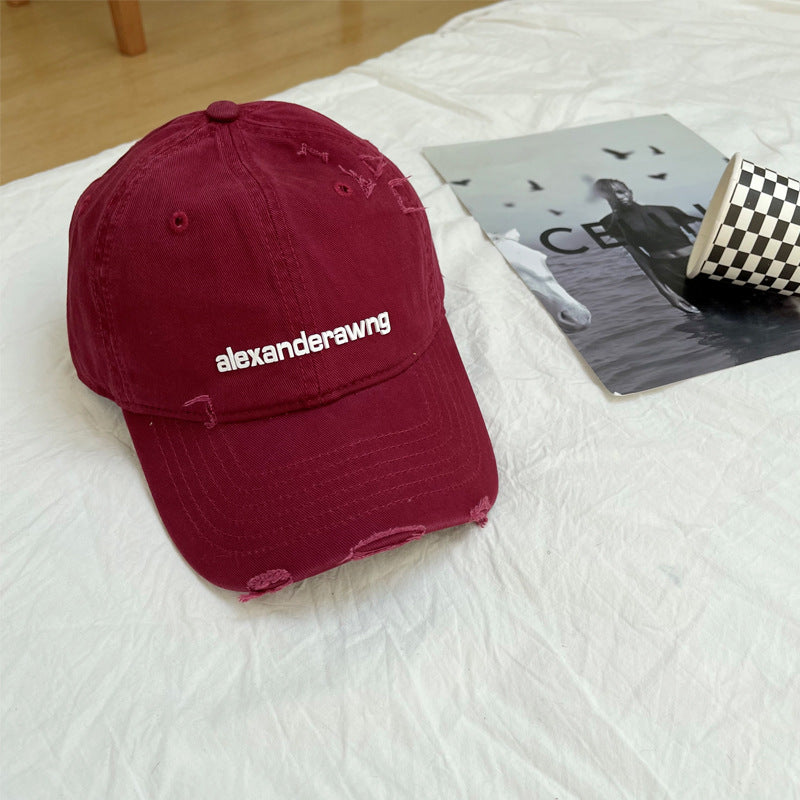 Unisex Distressed Cotton Baseball Cap Bowlift