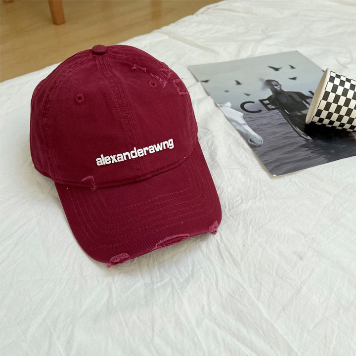 Unisex Distressed Cotton Baseball Cap Bowlift