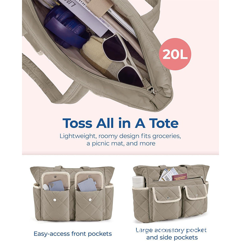 Stylish handbag with multiple outer pockets Bowlift