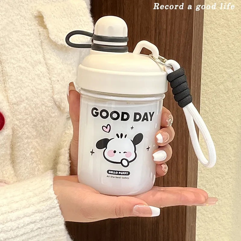 Women's Fun Drinking Bottle with Practical Carrying Strap Bowlift