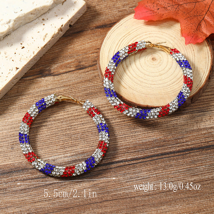 Women's nan Statement Hoops with Pavé Crystals and Lightweight Hollow Body Design Bowlift