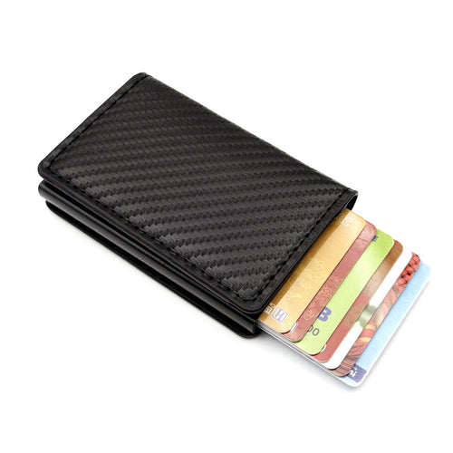 Slim RFID-Blocking Automatic Card Eject Leather Wallet Bowlift