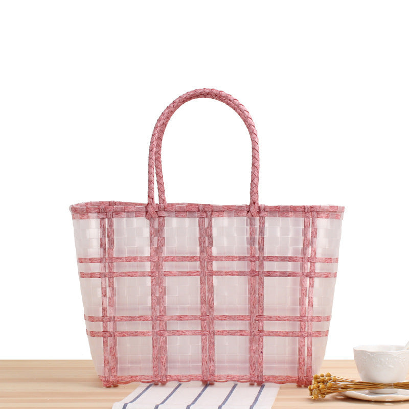 Tote bag with transparent window and braided handles Bowlift