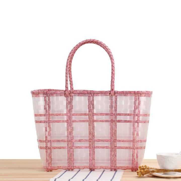 Tote bag with transparent window and braided handles Bowlift