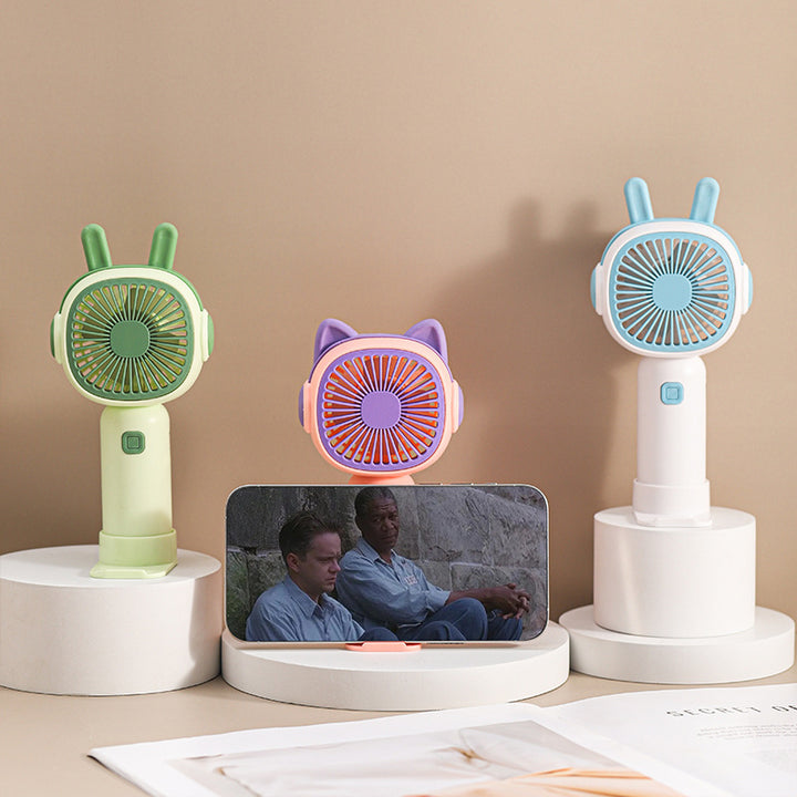 Ladies Portable Hand Fan in Playful Cat Design Bowlift