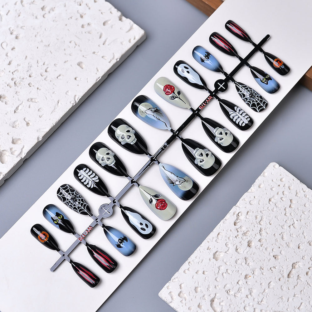 Halloween-Themed Decorative Press-On Nail Set Bowlift
