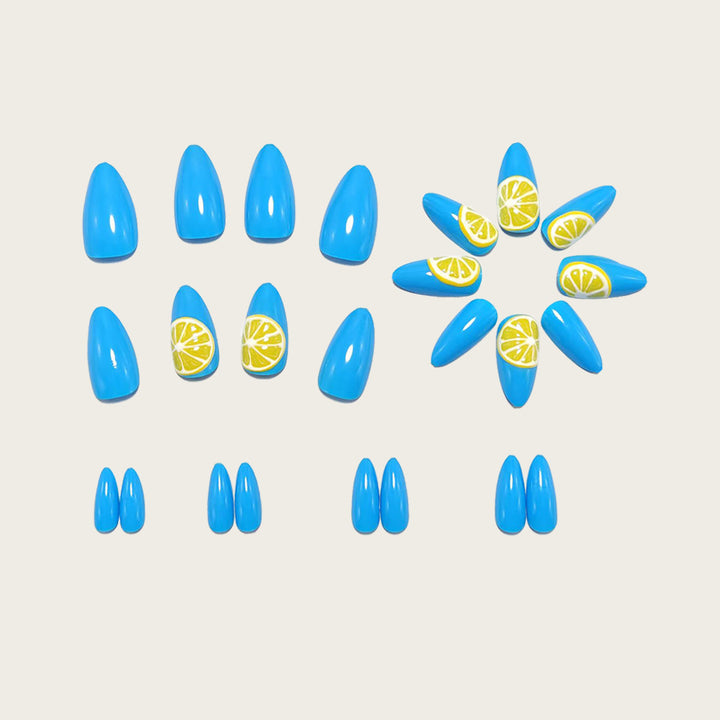 Artificial nails with lemon design Bowlift