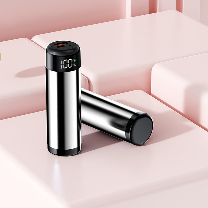 Power bank with digital charging display and integrated flashlight Bowlift