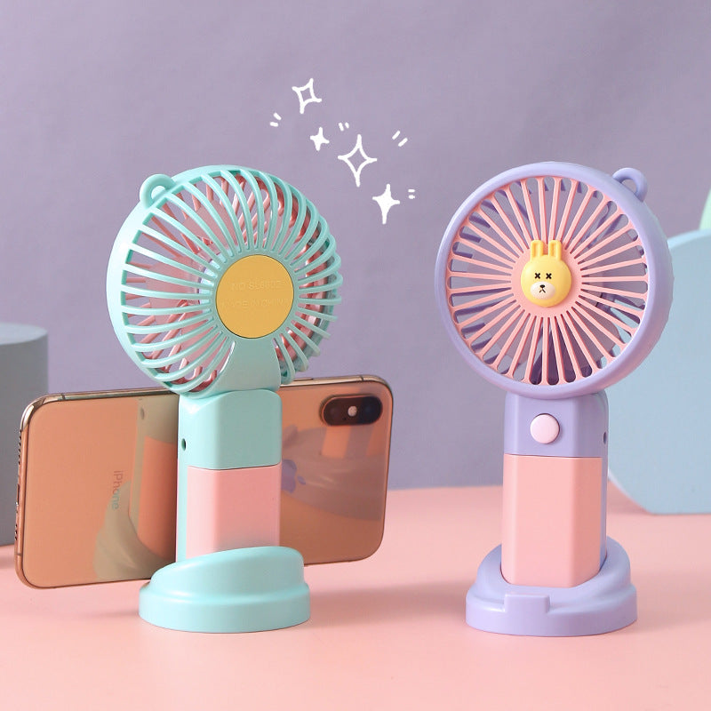 Ladies portable hand fan with cute animal design Bowlift